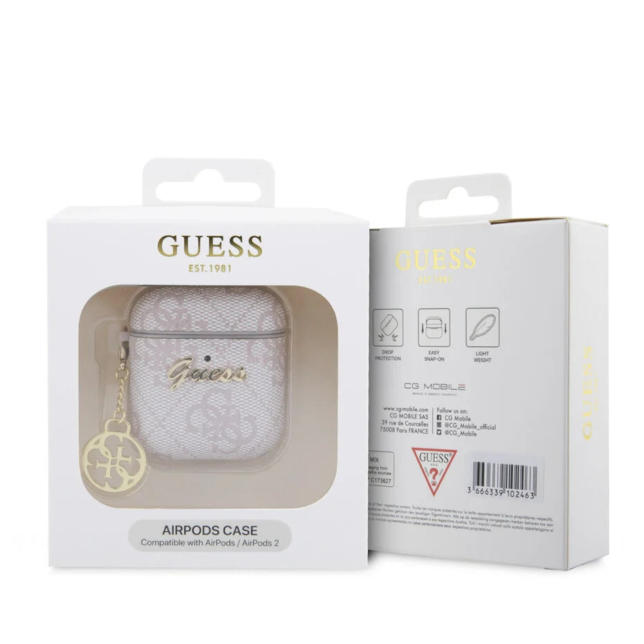 Guess Airpods - Airpods 2 Case - 4G - Heart Charm - Pink