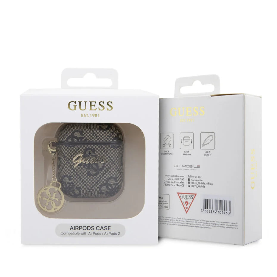 Guess Airpods - Airpods 2 Case - 4G - Heart Charm - Brown