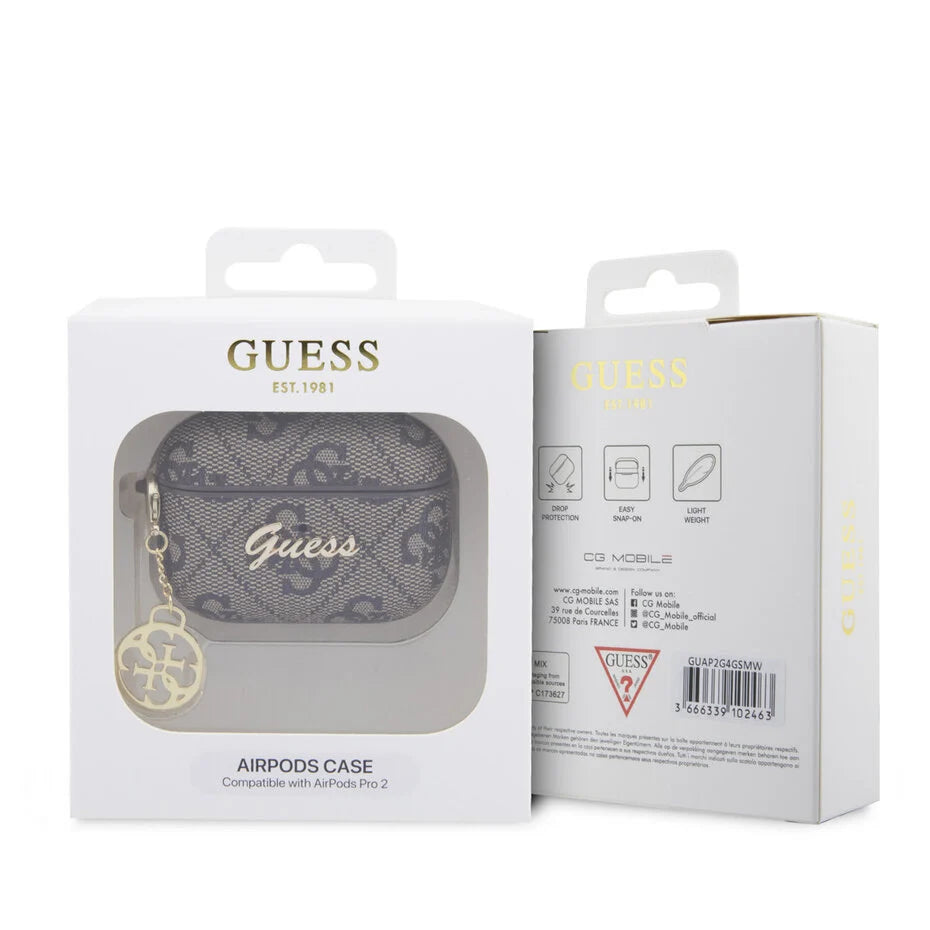 Guess Airpods Pro & Pro 2 Kotelo - 4G - Sydänkoru - Ruskea