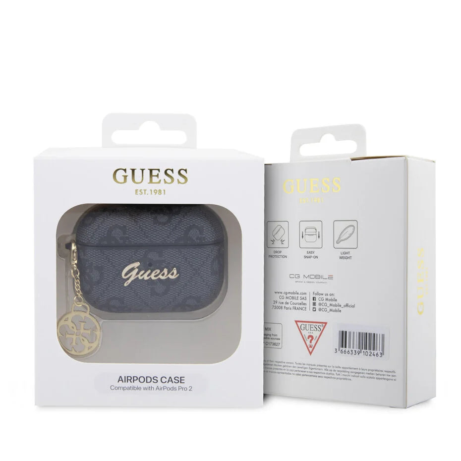 Guess Airpods Pro & Pro 2 Case - 4G - Heart Charm - Black
