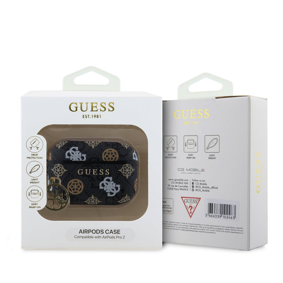 Guess Airpods Pro & Pro 2 Case - Peony on 4G - Brown