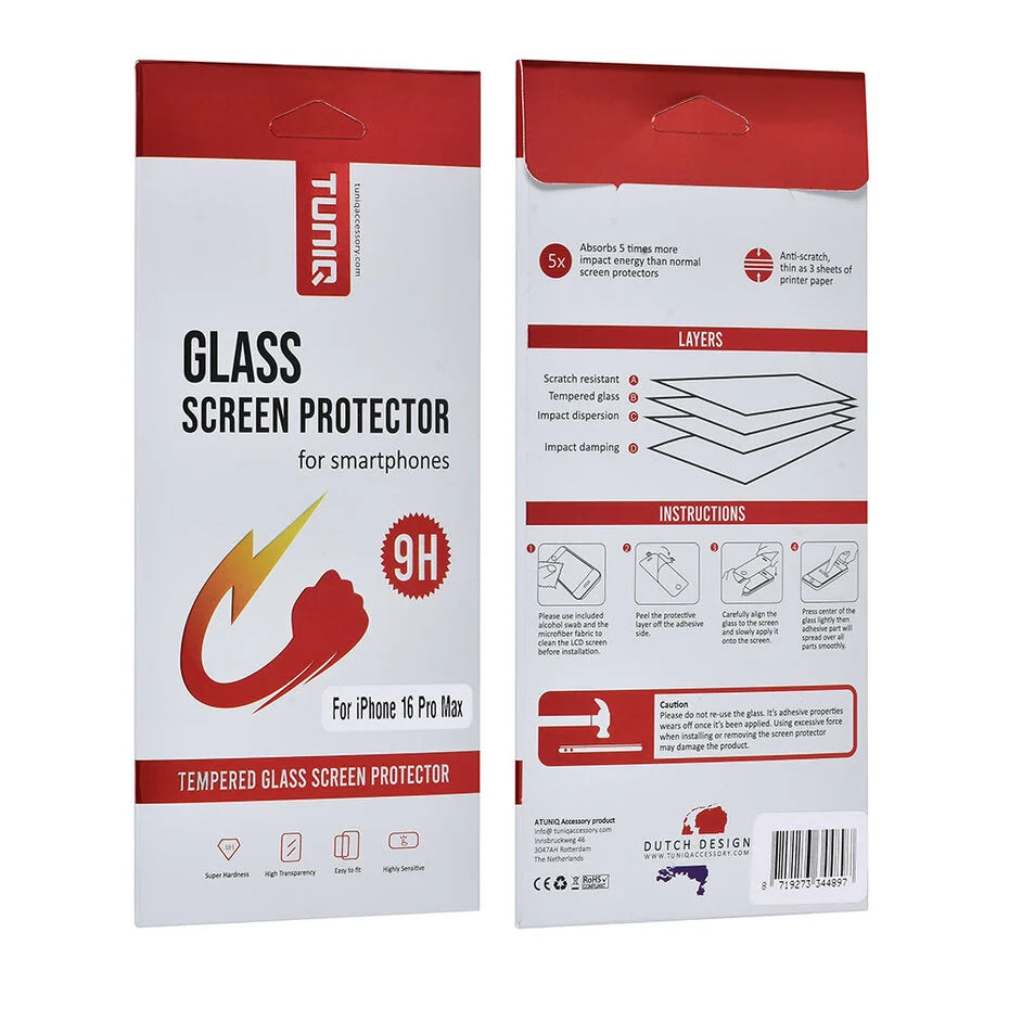 TUNIQ iPhone 16 Pro Max Tempered glass