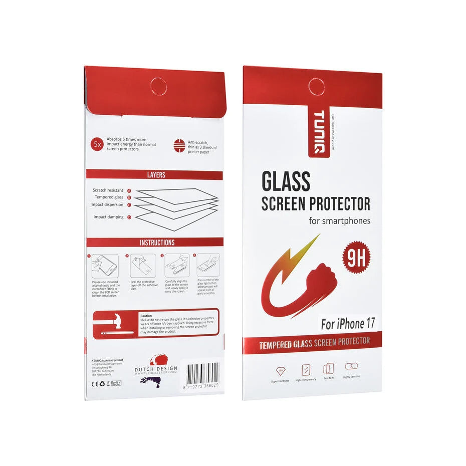 TUNIQ iPhone 17 Screen Protector - Tempered Glass