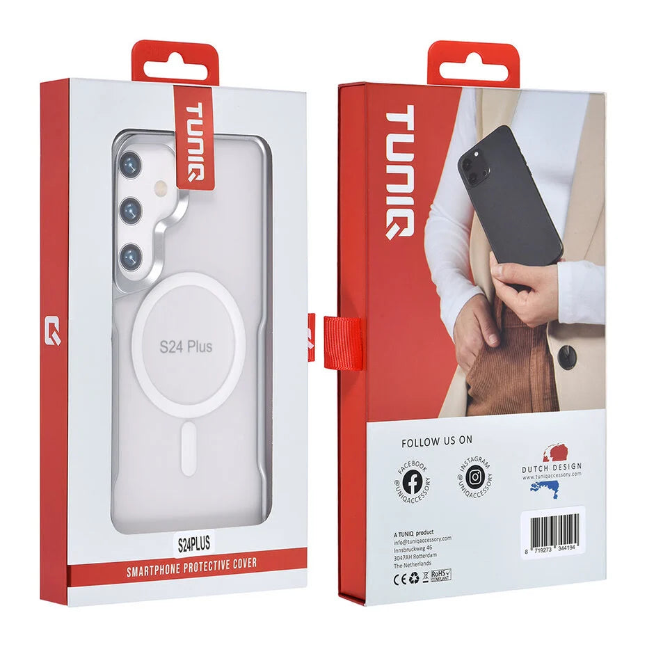 TUNIQ Galaxy S24 Plus Back cover case - Magsafe silicone - Silver