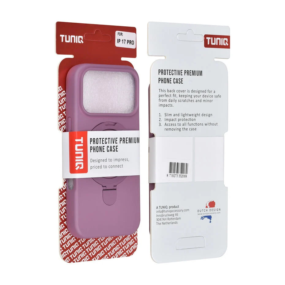 TUNIQ iPhone 17 Pro takakansi – Magsafe rengasjalustalla – Ripustin – Sunset Purple