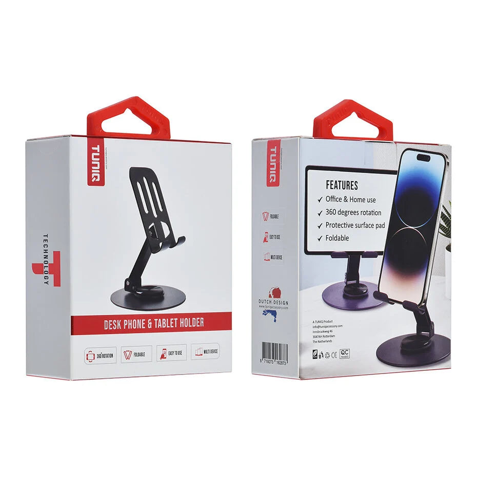 TUNIQ Smartphone holder car - desk - foldable - Black