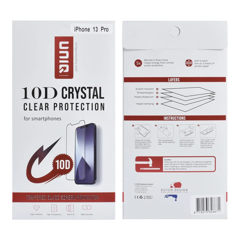 UNIQ Accessory iPhone 13 Pro 10D kokopeittävä karkaistu lasi