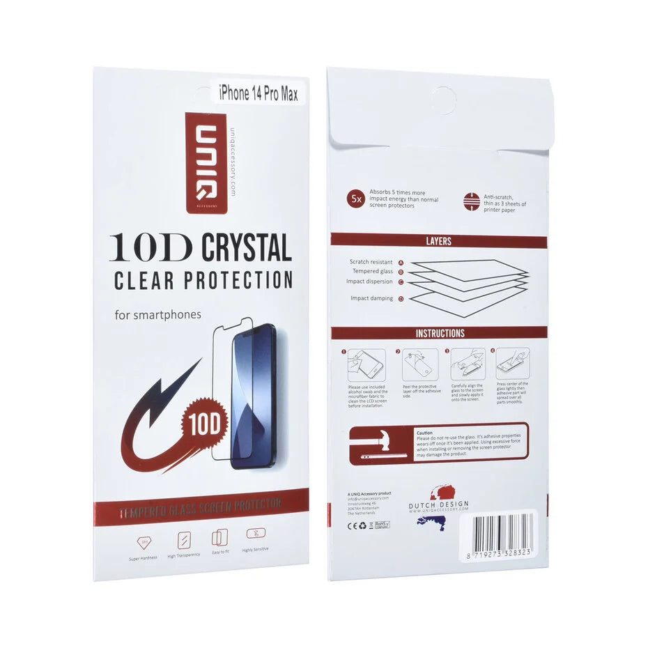 UNIQ Accessory iPhone 14 Pro Max 10D Full Coverage Tempered Glass