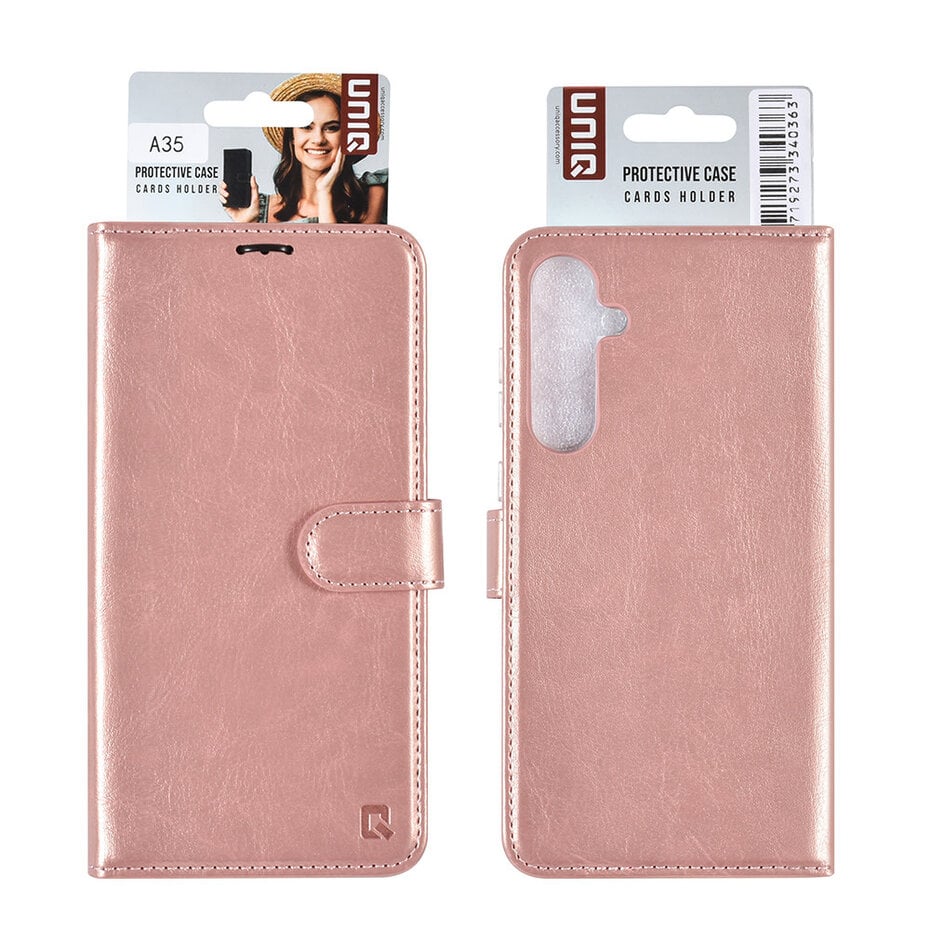 UNIQ Accessory Galaxy A35 Book type case - Pasjeshouder - Rose Gold