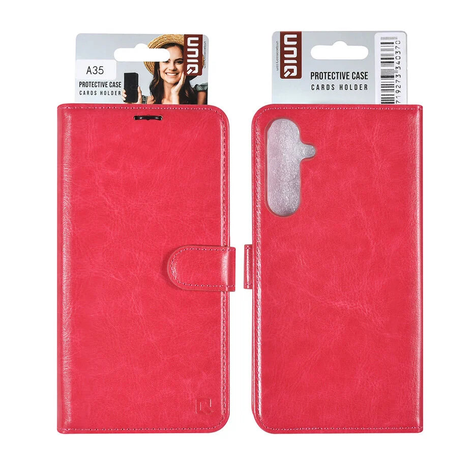 UNIQ Accessory Galaxy A35 Book type case - Pasjeshouder - Hot Pink