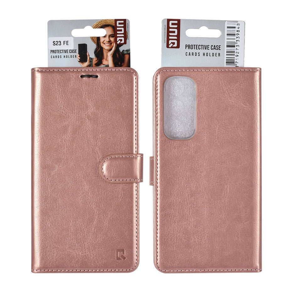 UNIQ Accessory Galaxy S23 FE Book Case hoesje Pasjeshouder - Rose Gold