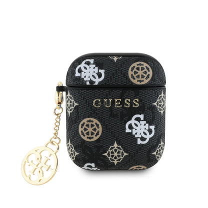 Guess Airpods 1 & 2 Case - Peony on 4G - Black