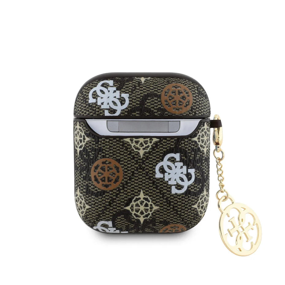 Guess Airpods 1 & 2 Case - Peony on 4G - Brown