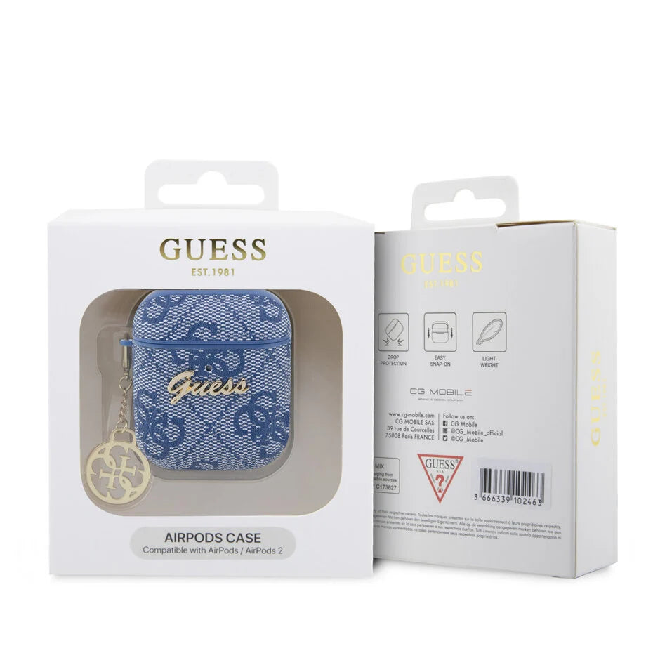 Guess Airpods - Airpods 2 Case - 4G - Heart Charm - Blue