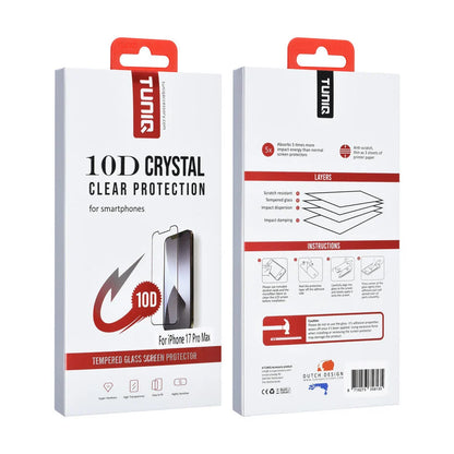 TUNIQ iPhone 17 Pro Max Screen Protector - 10D Full Coverage Tempered Glass