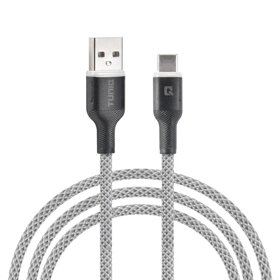 TUNIQ fast charger data transfer nylon USB Type-C Cable 100cm - Grey