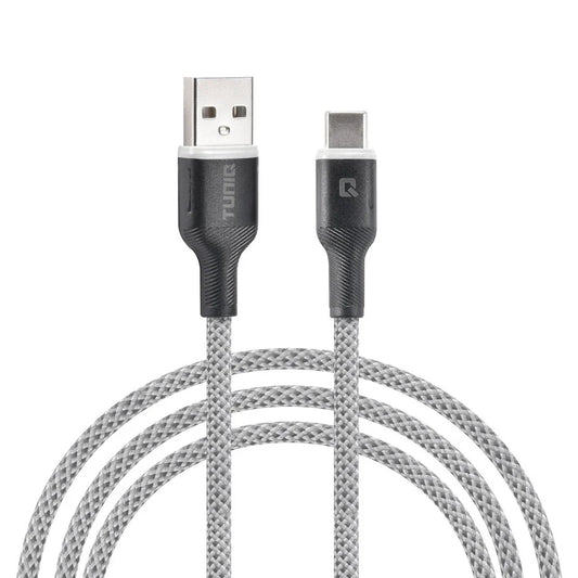 TUNIQ pikalaturi tiedonsiirto nylon USB-C-kaapeli 100cm - Harmaa