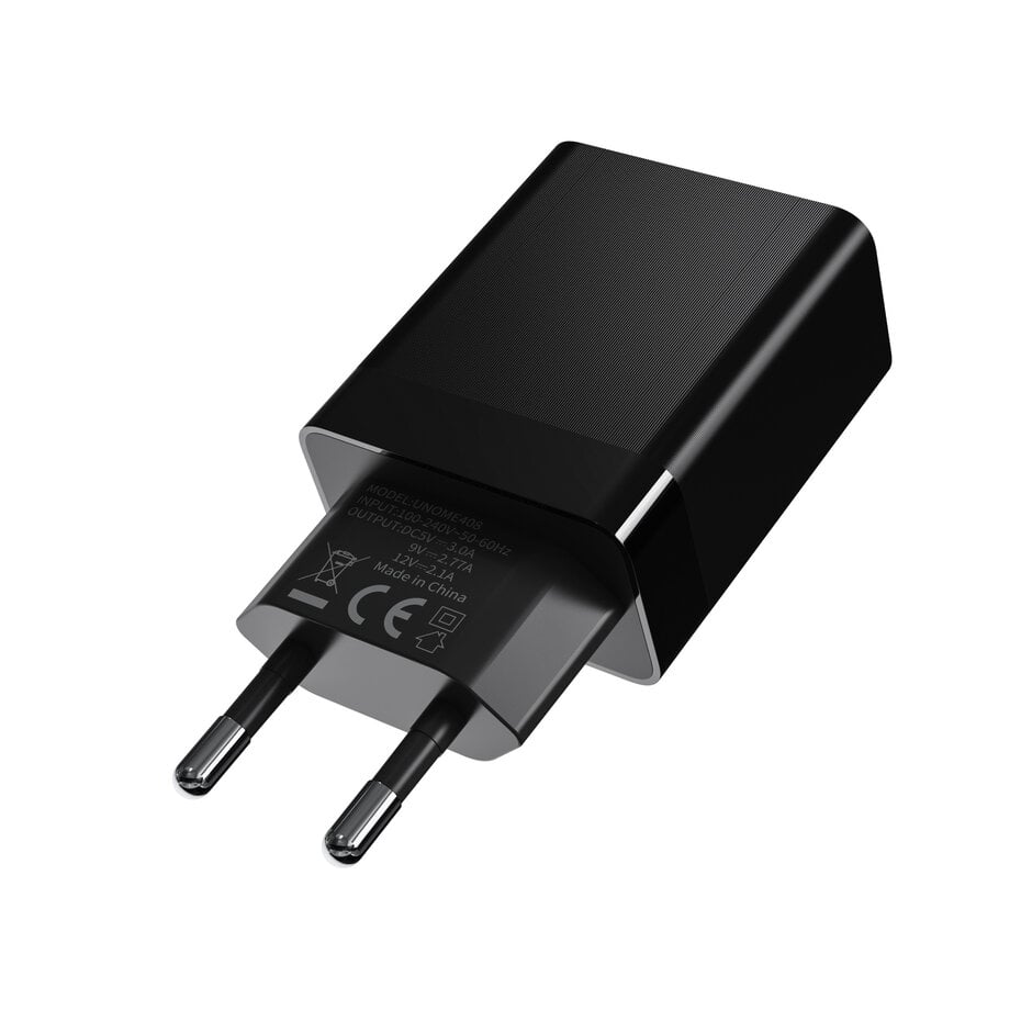 TUNIQ Fast Charger PD 25W - with Lightning to Type-C Cable - Black