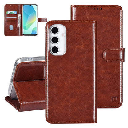 TUNIQ Galaxy A06 Book type case - Pasjeshouder - Brown