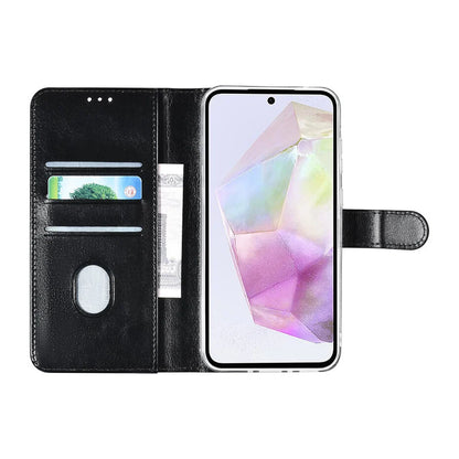 TUNIQ Galaxy A35 Book type case - Card holder for 3 cards - Magnetic closure - Hanger - Black