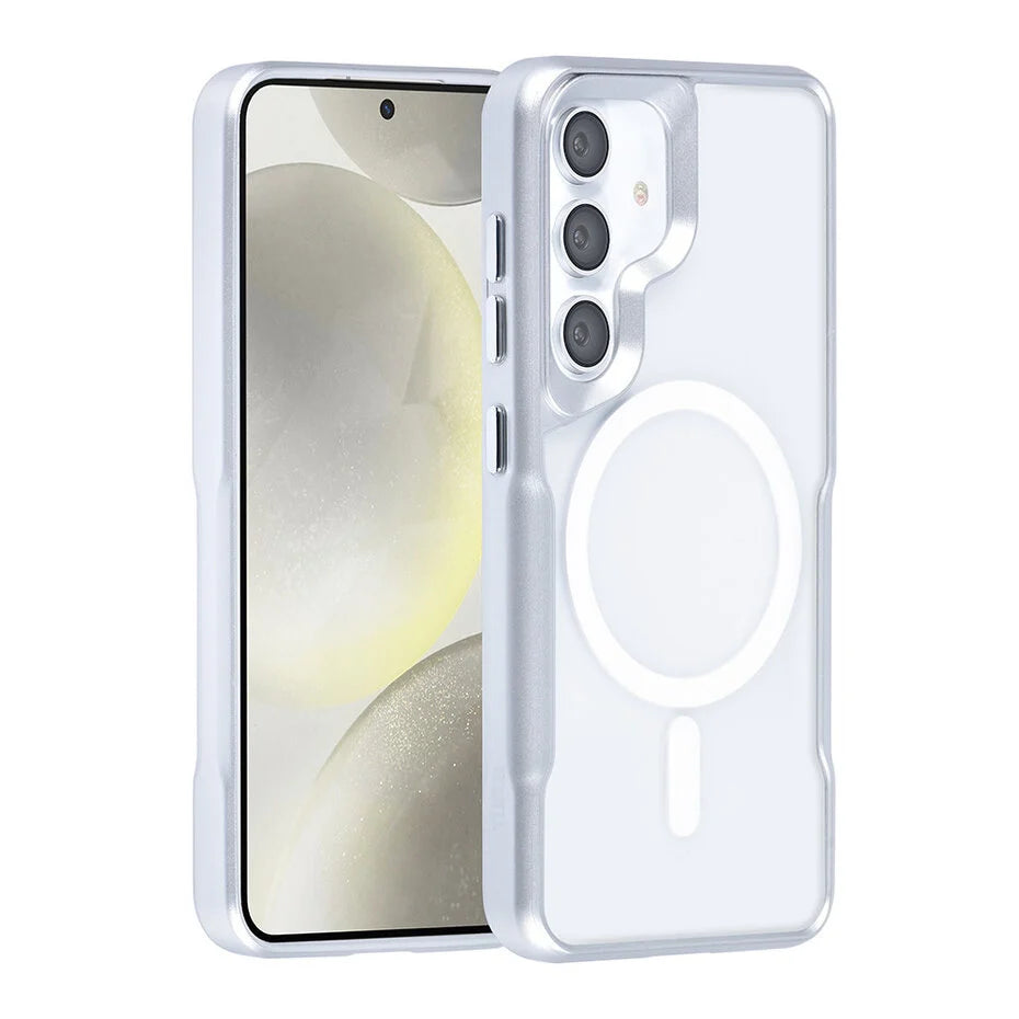 TUNIQ Galaxy S24 Back cover case - Magsafe silicone - Silver