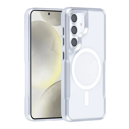 TUNIQ Galaxy S24 Back cover case - Magsafe silicone - Silver