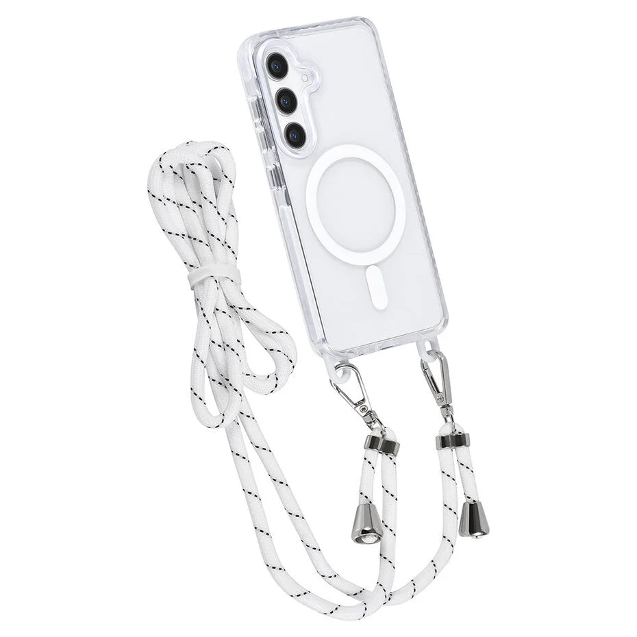 TUNIQ Galaxy S24 Back cover case - neck cord - magsafe - White
