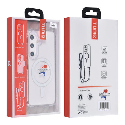 TUNIQ Galaxy S24 Back cover case - neck cord - magsafe - White