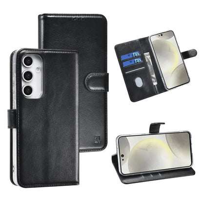 TUNIQ Galaxy S24 FE Book type case - Card holder for 3 cards - Magnetic closure - Hanger - Black