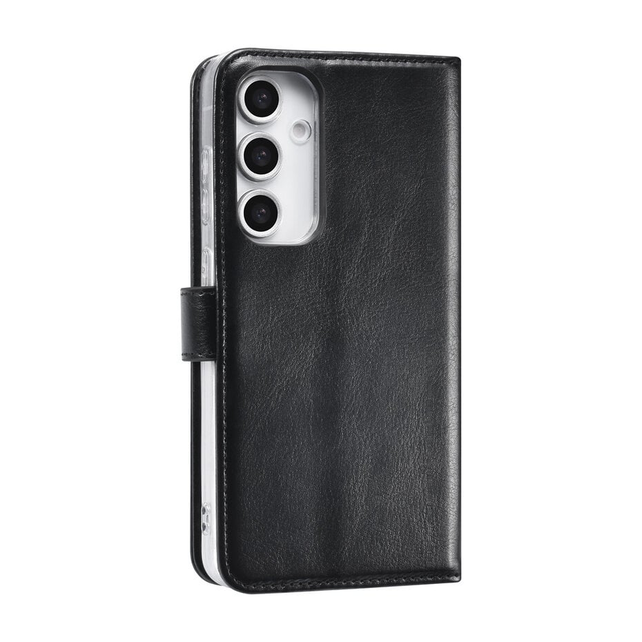 TUNIQ Galaxy S24 FE Book type case - Card holder for 3 cards - Magnetic closure - Hanger - Black