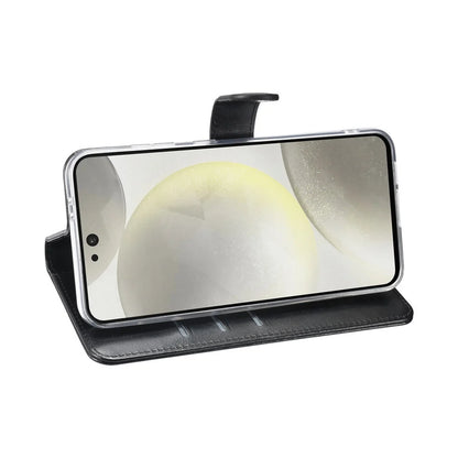 TUNIQ Galaxy S24 FE Book type case - Card holder for 3 cards - Magnetic closure - Hanger - Black