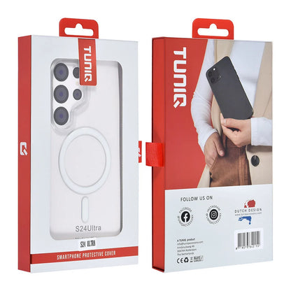 TUNIQ Galaxy S24 Ultra takakuori - Magsafe silikoni - Valkoinen