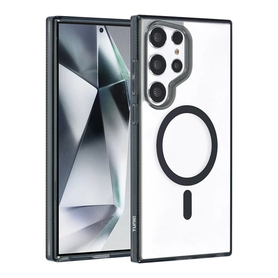 TUNIQ Galaxy S24 Ultra takakuori – Magsafe silikoni – Musta