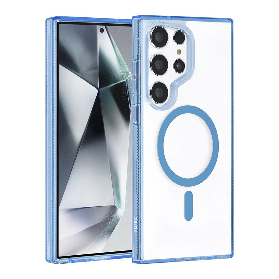 TUNIQ Galaxy S24 Ultra takakuori – Magsafe silikoni – Sininen