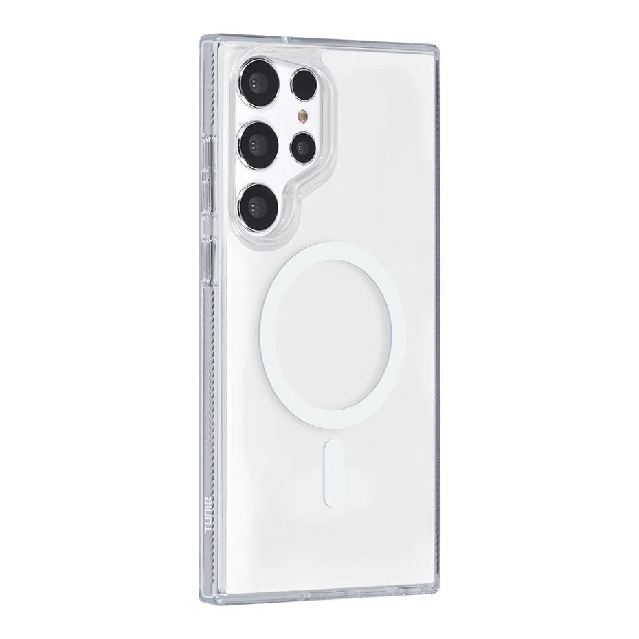 TUNIQ Galaxy S24 Ultra takakuori - Magsafe silikoni - Valkoinen