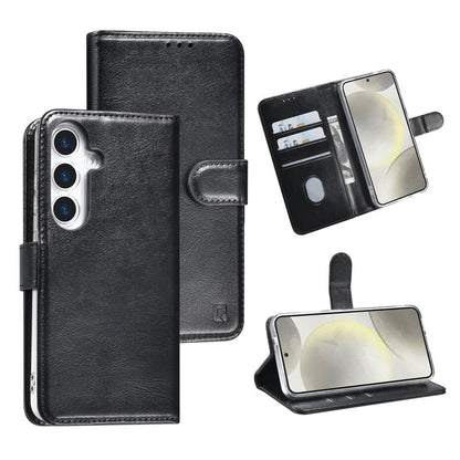 TUNIQ Galaxy S25 Book type case - Card holder for 3 cards - Magnetic closure - Black