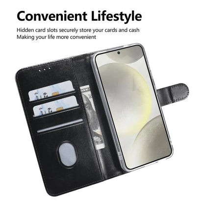 TUNIQ Galaxy S25 Book type case - Card holder for 3 cards - Magnetic closure - Black