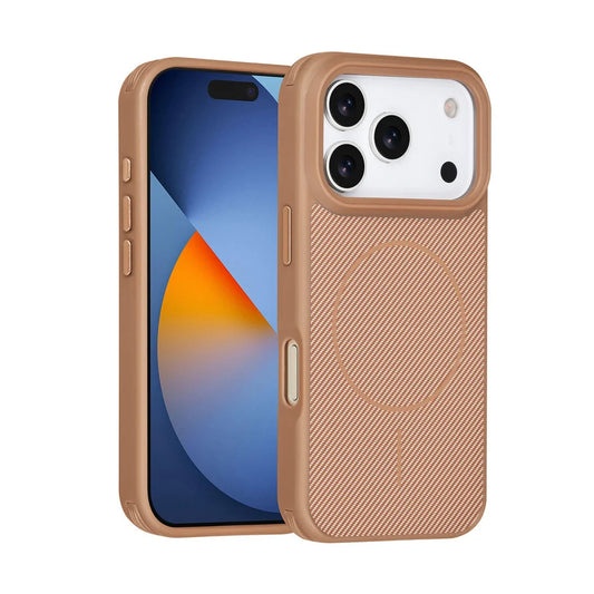 TUNIQ iPhone 17 Pro takakuori – MagSafe – hiilikuitu – iskunkestävä – kulta