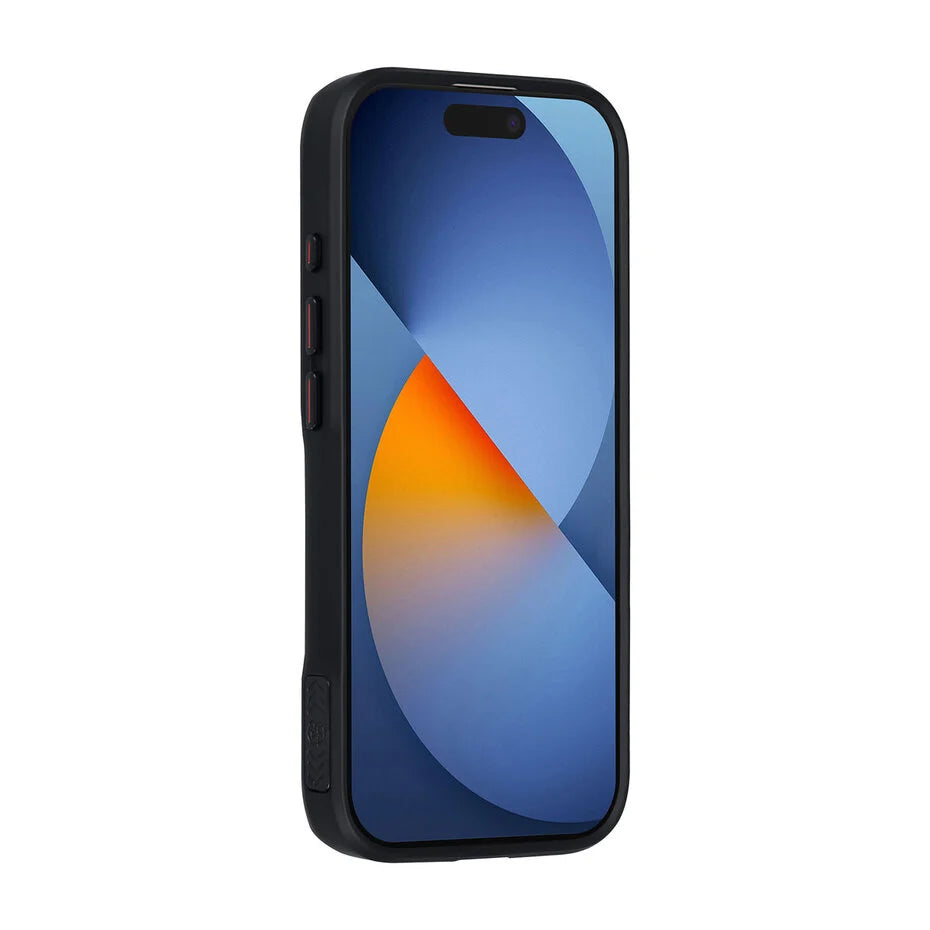 TUNIQ iPhone 17 Pro takakuori – MagSafe-rengasjalustalla – Hiilikuitu – Musta