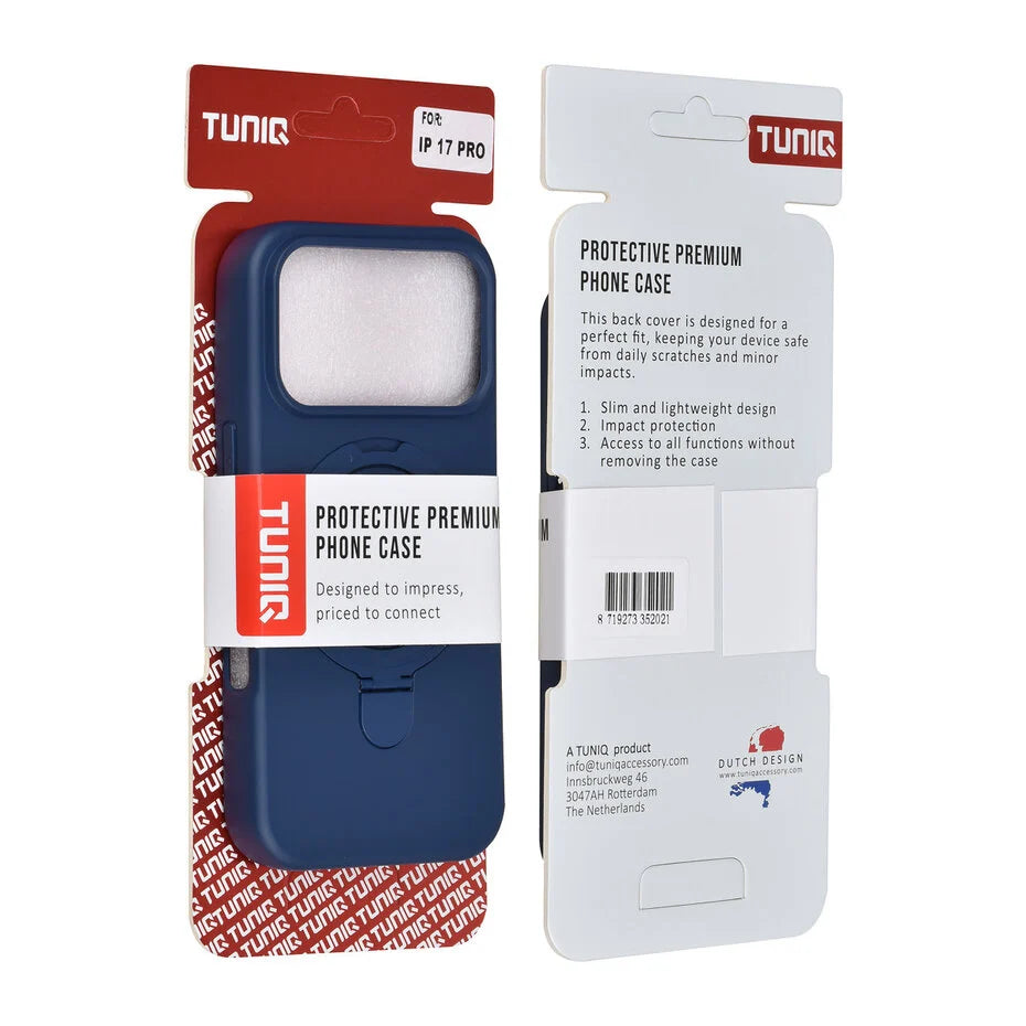 TUNIQ iPhone 17 Pro takakuori - Magsafe rengasjalustalla - ripustin - laivastonsininen