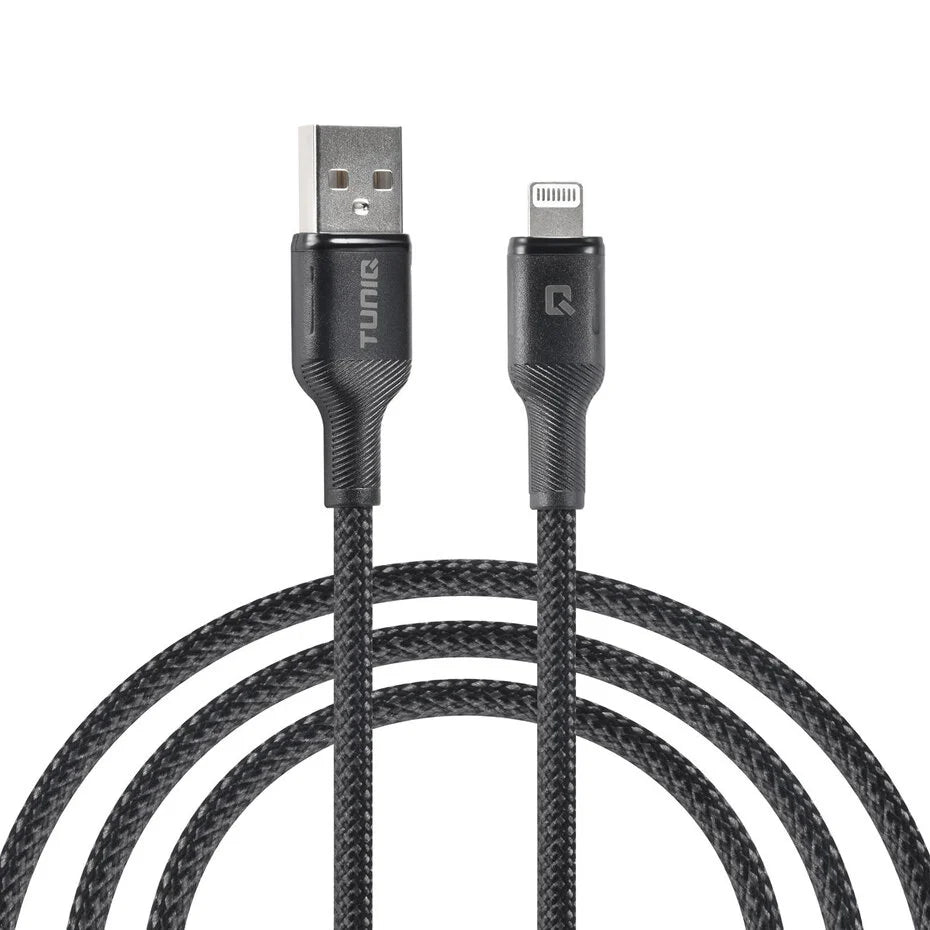 TUNIQ Lightning USB-kaapeli 100cm Pikalataus Tiedonsiirto – Musta