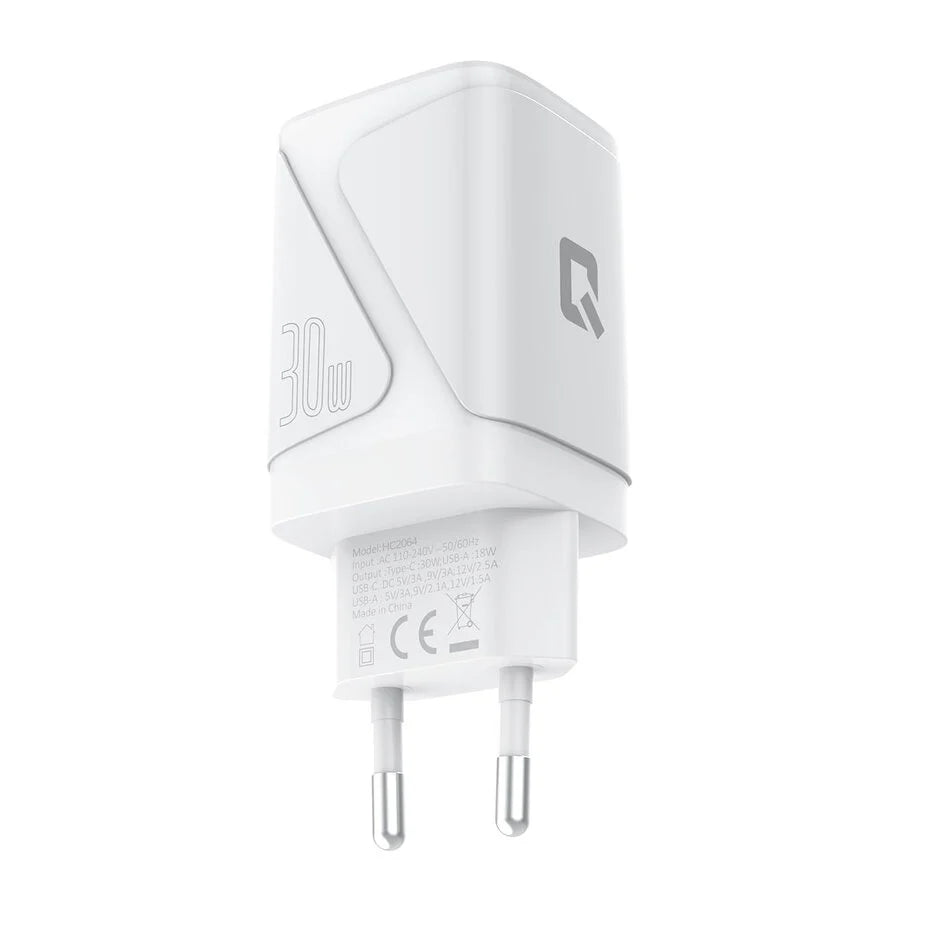 TUNIQ PD 30W GaN Adapter - Dual Port - White