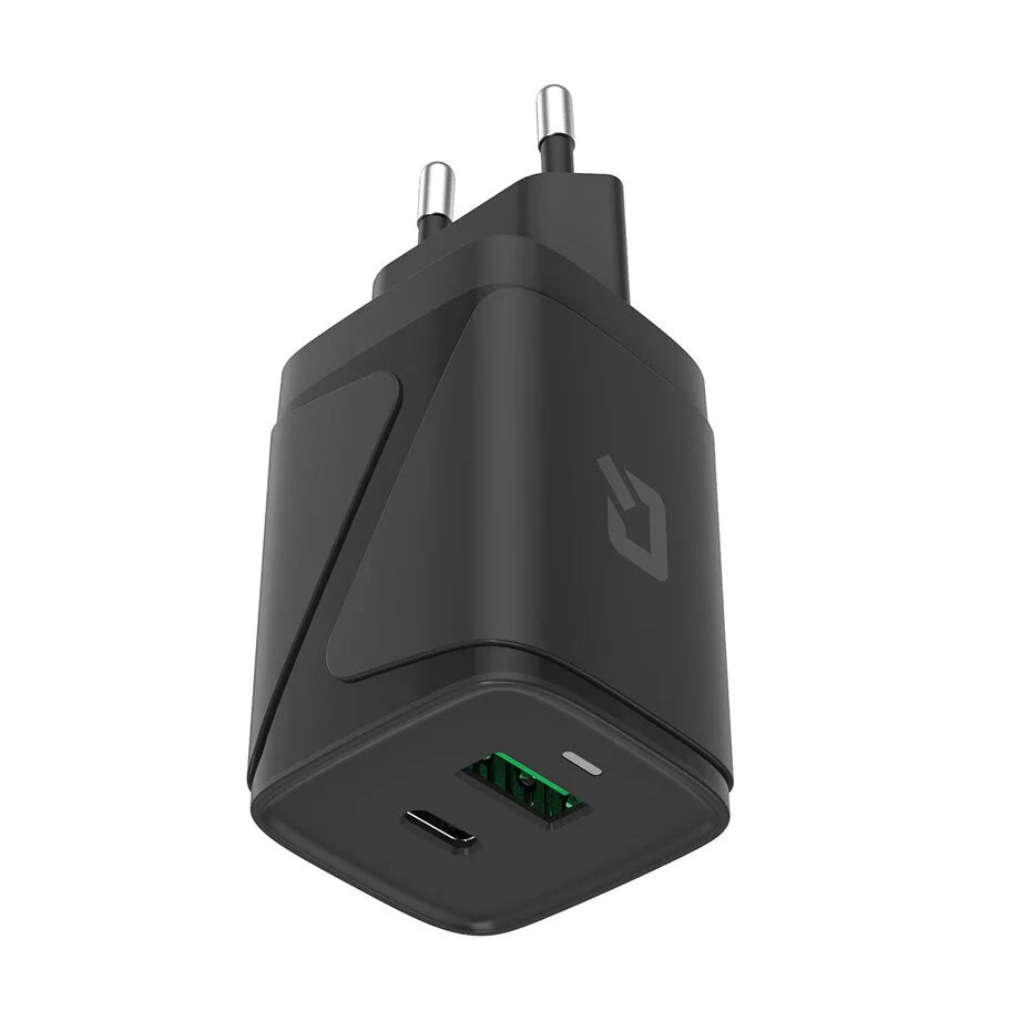 TUNIQ PD 30W GaN Home Charger - Dual Port with USB-C Cable - Black