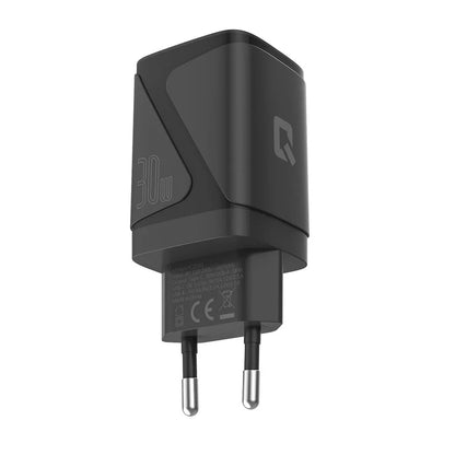 TUNIQ PD 30W GaN Home Charger - Dual Port with USB-C Cable - Black