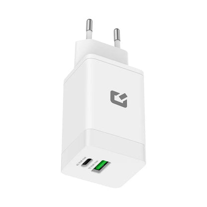 TUNIQ PD 45W GaN-kotilaturi – kaksoisportti USB-C–iPhone-kaapelilla – valkoinen