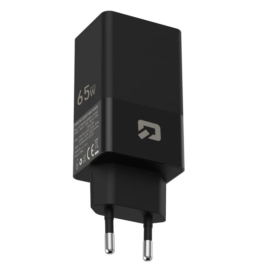 TUNIQ PD 65W - Home Charger with USB-C to USB-C Cable - Black