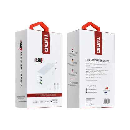 TUNIQ PD 65W – Kotilaturi USB-C–USB-C-kaapelilla – Valkoinen