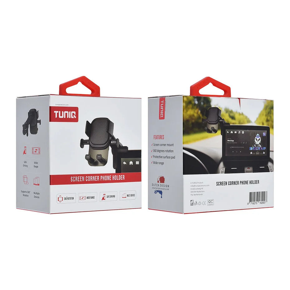 TUNIQ Smartphone holder car - screen corners - Black