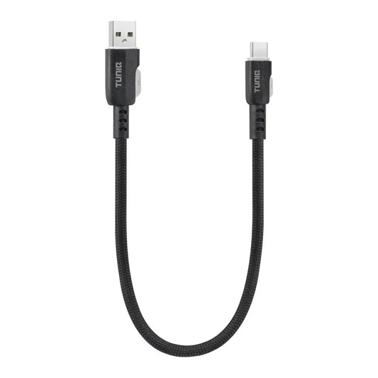 TUNIQ USB-A–USB-C-kaapeli 30 cm – Pikalatausjohto – Musta