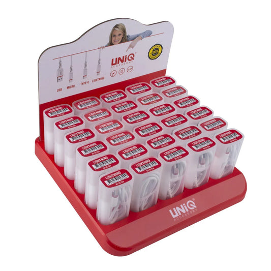 Counter display 30 UNIQ Accessory cables - USB Type-C - Apple Lightning - Micro USB